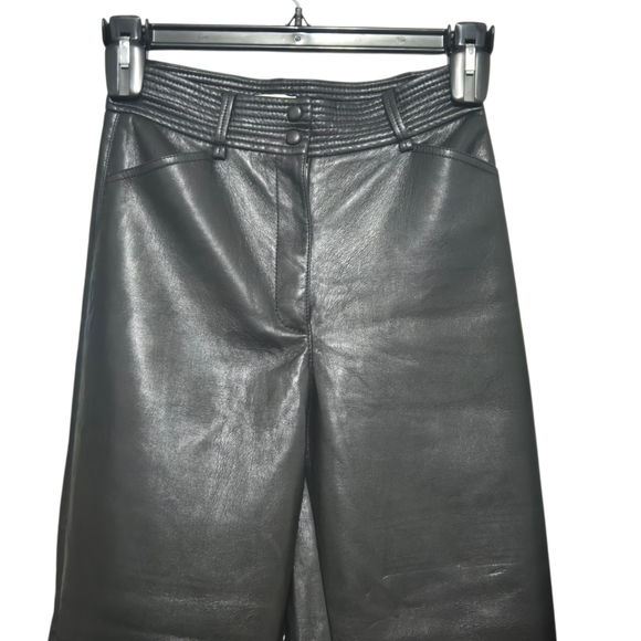 Aritzia Wilfred Melina  black faux leather straight-leg pants. Womens US 2  - Picture 8 of 11